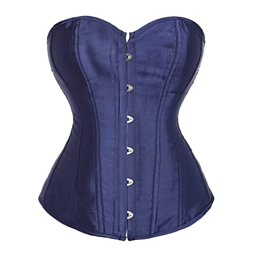 Grebrafan Klassische Corsage Party Korsage Damen Große Größen (EUR(30-32) XS,Navy Blau) von Grebrafan