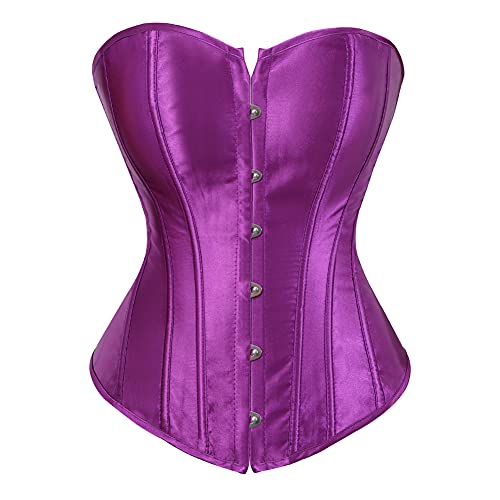 Grebrafan Klassische Corsage Party Korsage Damen Große Größen (EUR(38-40) XL,Violett) von Grebrafan