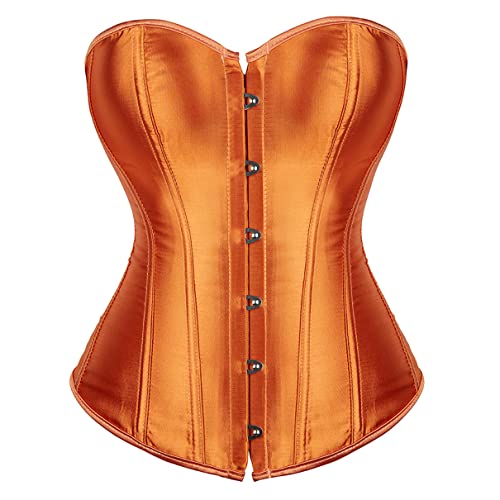 Grebrafan Klassische Corsage Party Korsage Damen Große Größen (EUR(42-44) 3XL, Orange) von Grebrafan