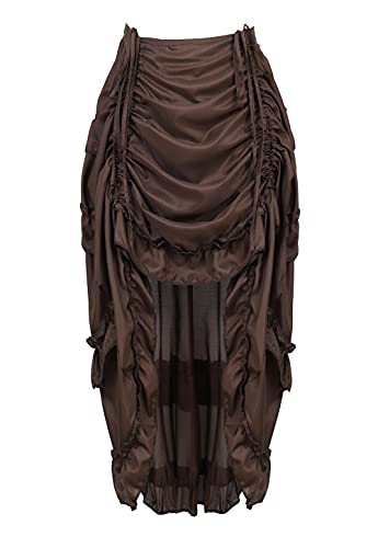 Grebrafan Steampunk Rock Damen Burleske (EUR(48-50) 6XL, Braun) von Grebrafan