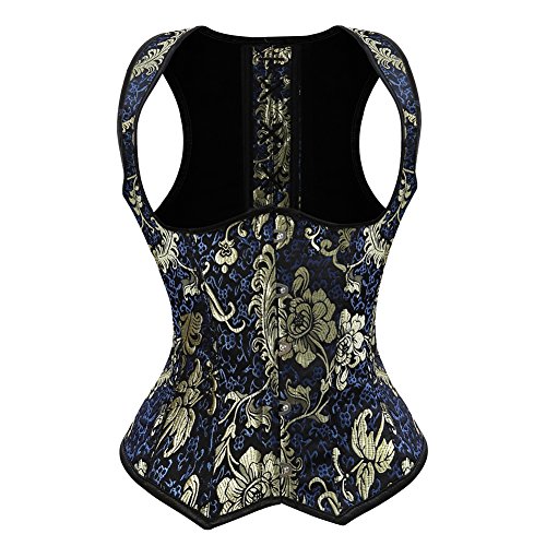 Grebrafan Übergrößen Unterbrust Corsage Taillen Korsett Dirndl Mieder Corset (EUR(34-36) M, Blau) von Grebrafan