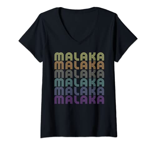 Damen Griechenland Malaka Griechisch Gyros Korfu T-Shirt mit V-Ausschnitt Damen Griechenland Malaka Griechisch Gyros Korfu T-Shirt mit V-Ausschnitt von Greece Greek Kreta Malaka Designs