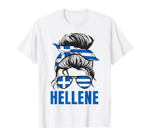 Hellas Griechische Mädchen Griechenland Flagge Mädchen Athen Ureinwohner Hellene T-Shirt von Greek Girls Greece girls Athens women flag