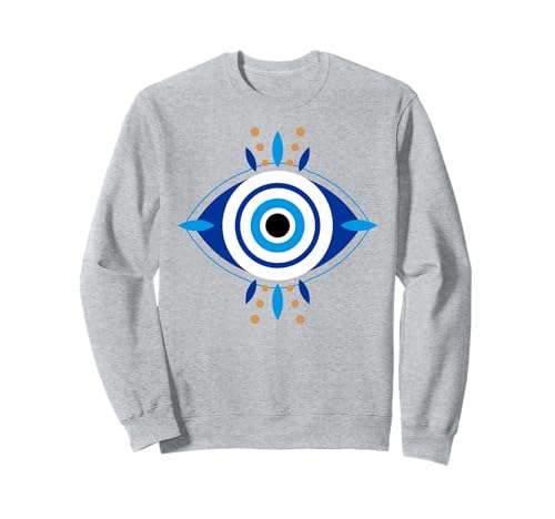 Blauer griechischer böser Blick Kinder Männer Frauen Geschenk Sweatshirt von Greek Mati Evil Eye Products