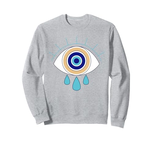 Künstlerisches griechisches böses Auge Kinder Männer Frauen Geschenk Sweatshirt von Greek Mati Evil Eye Products
