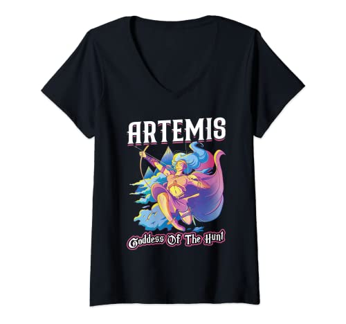 Damen Artemis - Göttin Der Jagd T-Shirt mit V-Ausschnitt Damen Artemis - Göttin Der Jagd T-Shirt mit V-Ausschnitt von Greek Mythology Gods Shirts and Gifts