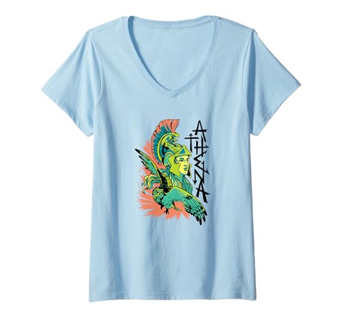 Damen Athena Mythology Warrior – Kunst der antiken griechischen Göttin T-Shirt mit V-Ausschnitt Damen Athena Mythology Warrior – Kunst der antiken griechischen Göttin T-Shirt mit V-Ausschnitt von Greek Mythology Power Designs