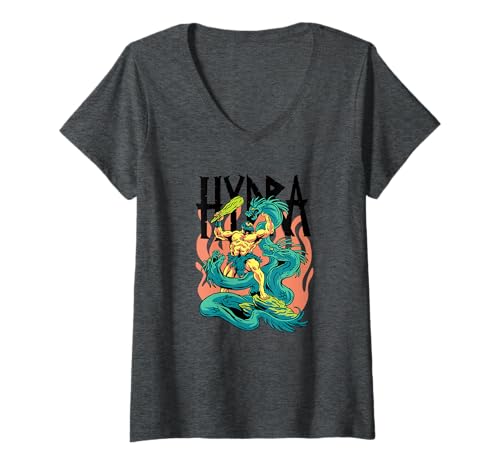 Damen Hydra - Griechische Mythologie Kampfkunst T-Shirt mit V-Ausschnitt Damen Hydra - Griechische Mythologie Kampfkunst T-Shirt mit V-Ausschnitt von Greek Mythology Power Designs