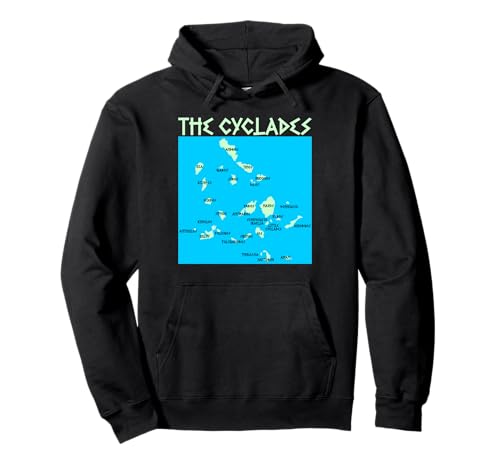 Karte der griechischen Kykladen Inseln, geeignet für Männer und Frauen. Pullover Hoodie Karte der griechischen Kykladen Inseln, geeignet für Männer und Frauen. Pullover Hoodie von Greek Pride Products