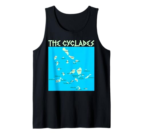 Karte der griechischen Kykladen Inseln, geeignet für Männer und Frauen. Tank Top Karte der griechischen Kykladen Inseln, geeignet für Männer und Frauen. Tank Top von Greek Pride Products