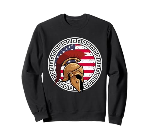 Griechischer Spartaner-Helm Krieger Design Herren Graphic Sparta Sweatshirt von Greek Spartan Mens Graphic Ancient Greece