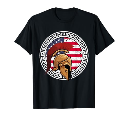 Griechischer Spartaner-Helm Krieger Design Herren Graphic Sparta T-Shirt von Greek Spartan Mens Graphic Ancient Greece