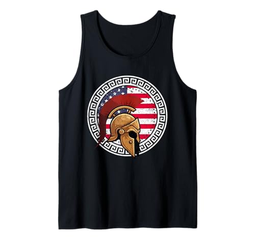 Griechischer Spartaner-Helm Krieger Design Herren Graphic Sparta Tank Top von Greek Spartan Mens Graphic Ancient Greece