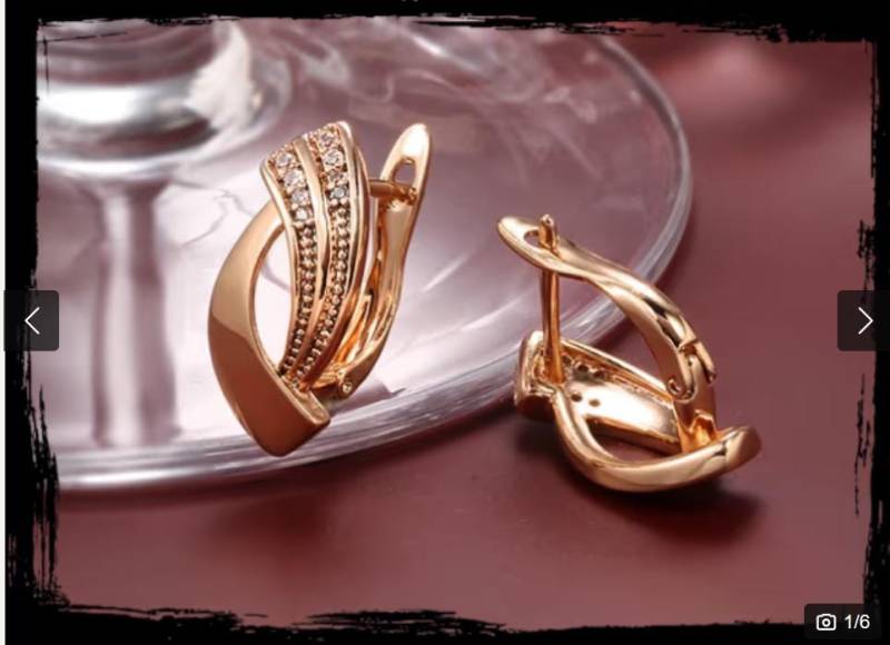 Glänzend Ohrringe 585 Rose Gold Vergoldet + Halskette von GreekArtCrafts