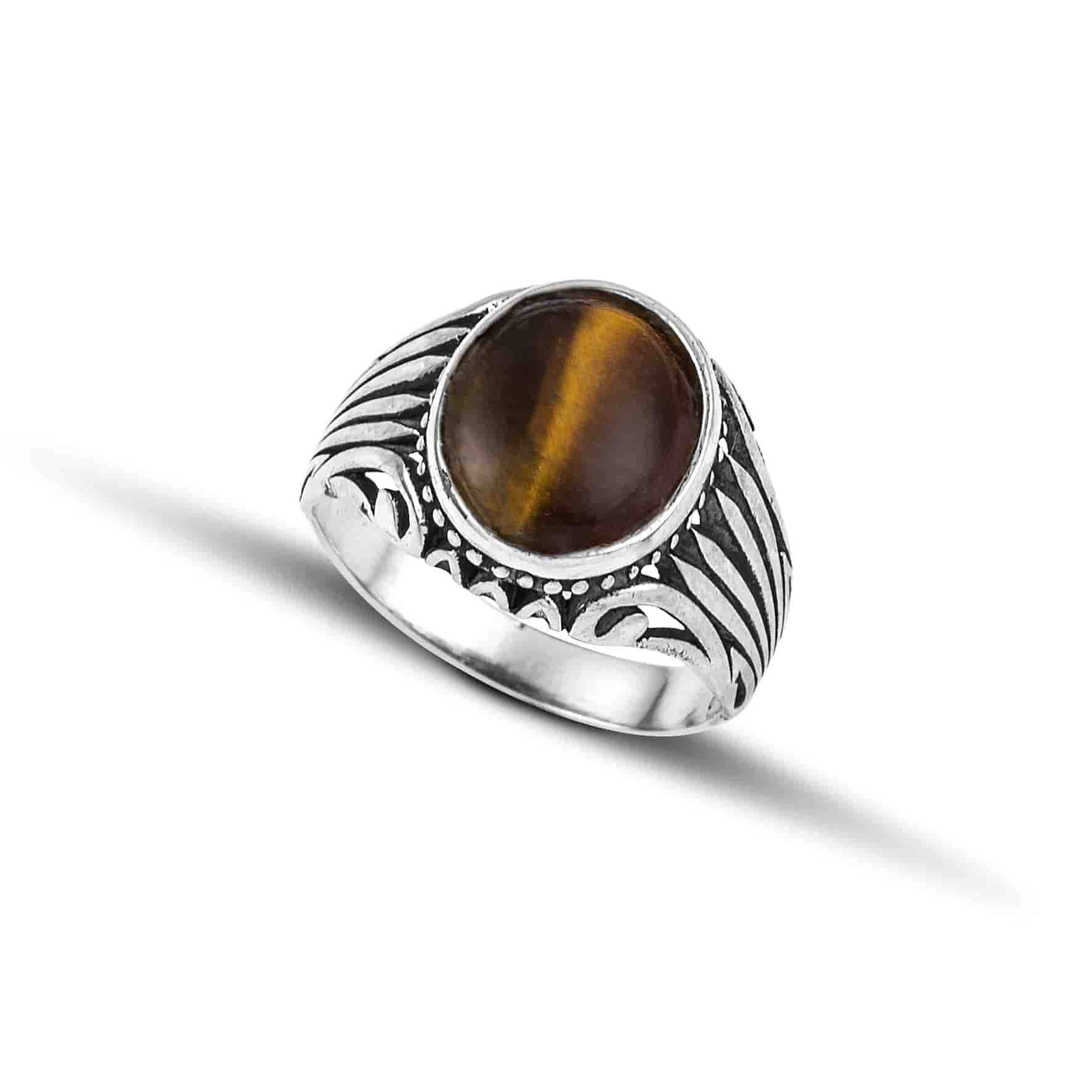 Auge Des Tiger Männer Sterling Silber 925 Ring von Greekjewls