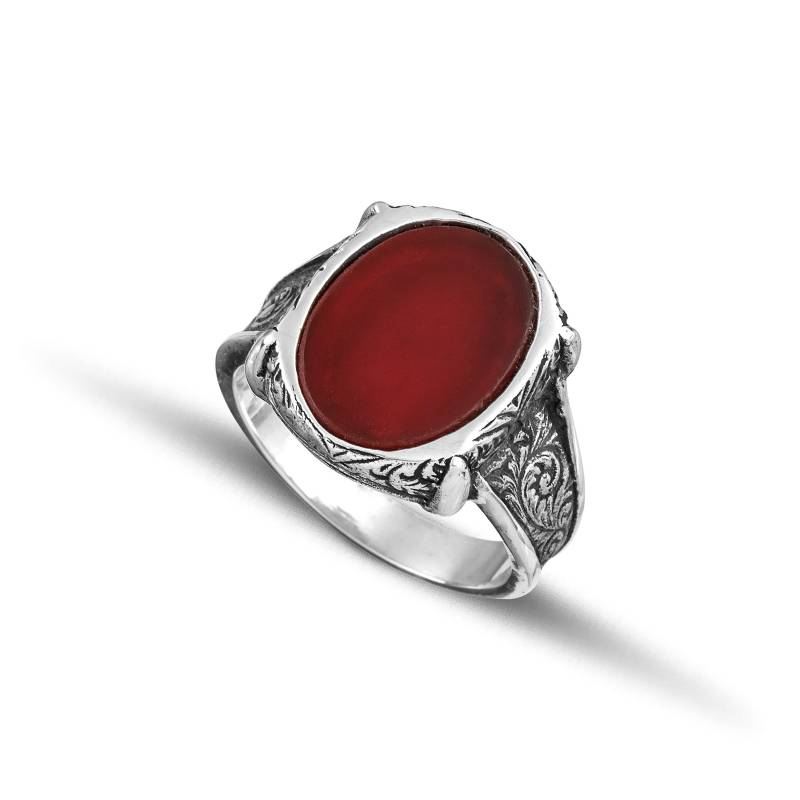 Herren Ring Aus Silber 925 Mit Stein Karneol von Greekjewls