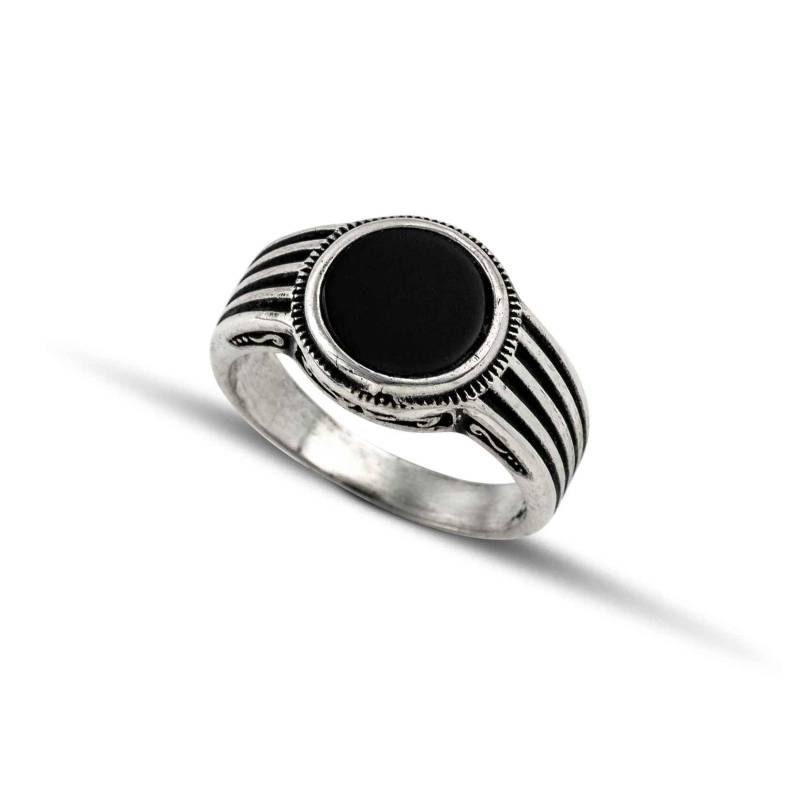 Männer Sterling Silber 925 Ring Mit Onyx Stein von Greekjewls