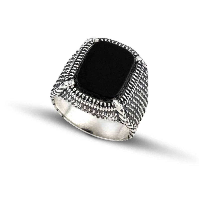 sterling Silber 925 Männer Ring Mit Onyx-stein von Greekjewls