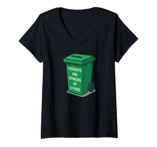 Damen Grüner Behälter für Meinungen und Urteile T-Shirt mit V-Ausschnitt Damen Grüner Behälter für Meinungen und Urteile T-Shirt mit V-Ausschnitt von Green Bin for Opinions and Judgments