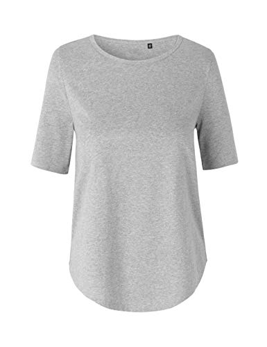 Green Cat Damen Halbarm T-Shirt, 100% Bio-Baumwolle. Fairtrade, Oeko-Tex und Ecolabel Zertifiziert, Textilfarbe: grau, Gr.: S von Green Cat