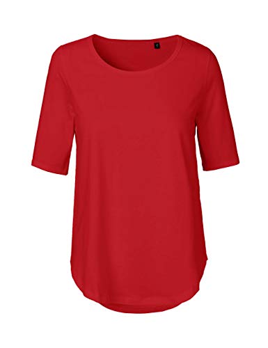 Green Cat Damen Halbarm T-Shirt, 100% Bio-Baumwolle. Fairtrade, Oeko-Tex und Ecolabel Zertifiziert, Textilfarbe: rot, Gr.: XL von Green Cat