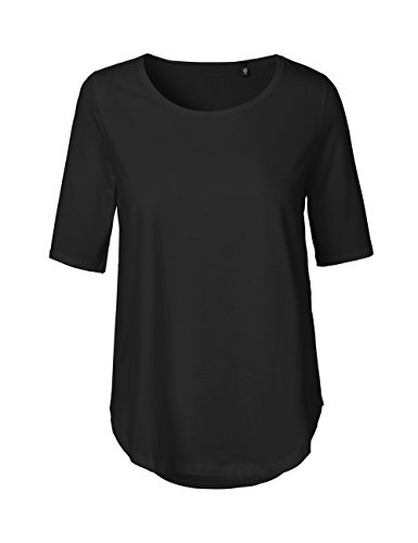 Green Cat Damen Halbarm T-Shirt, 100% Bio-Baumwolle. Fairtrade, Oeko-Tex und Ecolabel Zertifiziert, Textilfarbe: schwarz, Gr.: S von Green Cat