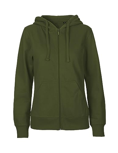 Green Cat Damen Kapuzenjacke, 100% Bio-Baumwolle. Fairtrade, Oeko-Tex und Ecolabel Zertifiziert, Textilfarbe: olivgrün, Gr.: XS von Green Cat