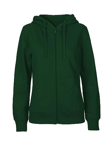 Green Cat Damen Kapuzenjacke, 100% Bio-Baumwolle. Fairtrade, Oeko-Tex und Ecolabel zertifiziert, Textilfarbe: dunkelgrün, Gr.: L von Green Cat