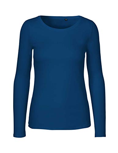 Green Cat- Damen Langarmshirt, 100% Bio-Baumwolle. Fairtrade, Oeko-Tex und Ecolabel Zertifiziert, Textilfarbe: blau, Gr. L von Green Cat