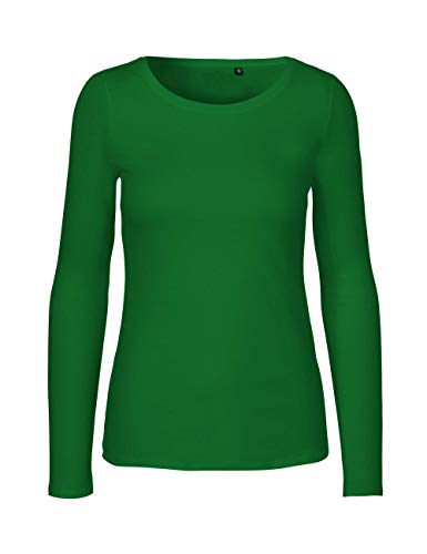 Green Cat- Damen Langarmshirt, 100% Bio-Baumwolle. Fairtrade, Oeko-Tex und Ecolabel Zertifiziert, Textilfarbe: grasgrün, Gr. L von Green Cat