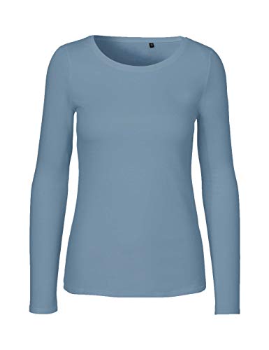 Green Cat Damen Langarmshirt, 100% Bio-Baumwolle. Fairtrade, Oeko-Tex und Ecolabel Zertifiziert, Textilfarbe: Indigo, Gr.: L von Green Cat