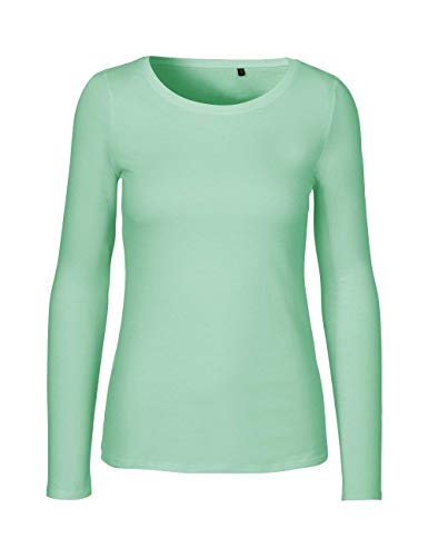 Green Cat Damen Langarmshirt, 100% Bio-Baumwolle. Fairtrade, Oeko-Tex und Ecolabel Zertifiziert, Textilfarbe: Mint, Gr.: XS von Green Cat