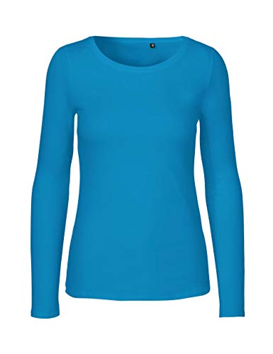 Green Cat- Damen Langarmshirt, 100% Bio-Baumwolle. Fairtrade, Oeko-Tex und Ecolabel Zertifiziert, Textilfarbe: Saphir, Gr. L von Green Cat