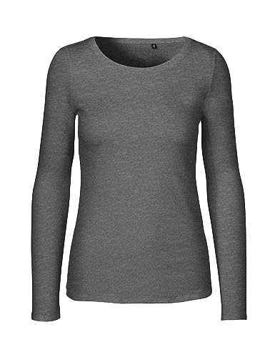 Green Cat- Damen Langarmshirt, 100% Bio-Baumwolle. Fairtrade, Oeko-Tex und Ecolabel Zertifiziert, Textilfarbe: dunkelgrau, Gr. L von Green Cat