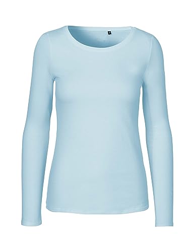 Green Cat Damen Langarmshirt, 100% Bio-Baumwolle. Fairtrade, Oeko-Tex und Ecolabel Zertifiziert, Textilfarbe: hellblau, Gr.: L von Green Cat