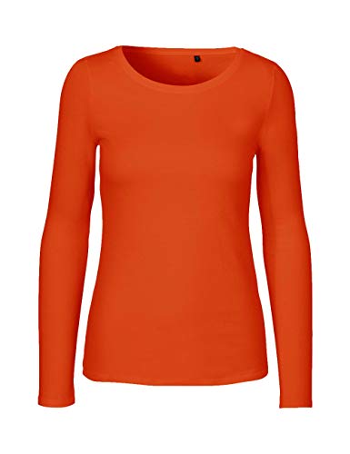 Green Cat Damen Langarmshirt, 100% Bio-Baumwolle. Fairtrade, Oeko-Tex und Ecolabel Zertifiziert, Textilfarbe: orange, Gr.: L von Green Cat