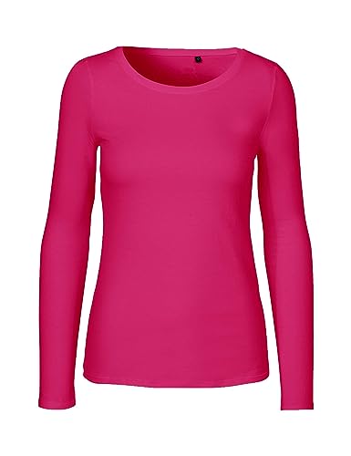 Green Cat Damen Langarmshirt, 100% Bio-Baumwolle. Fairtrade, Oeko-Tex und Ecolabel Zertifiziert, Textilfarbe: pink, Gr.: L von Green Cat