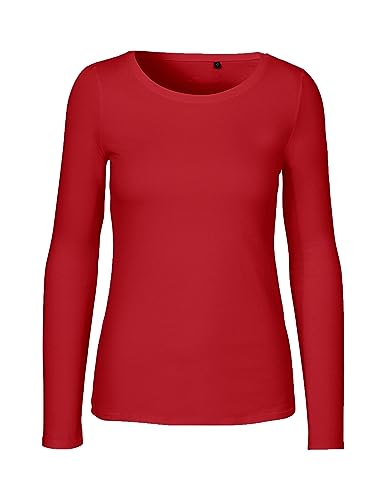 Green Cat- Damen Langarmshirt, 100% Bio-Baumwolle. Fairtrade, Oeko-Tex und Ecolabel Zertifiziert, Textilfarbe: rot, Gr. M von Green Cat