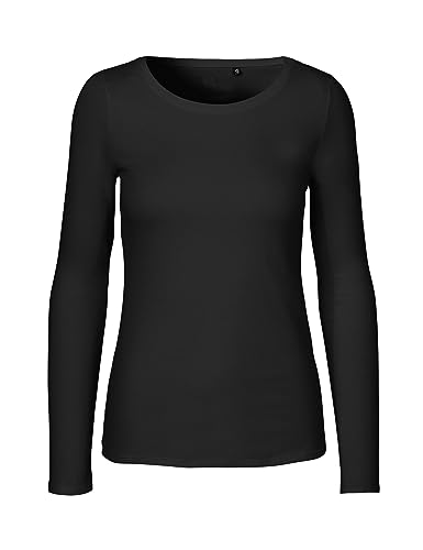 Green Cat- Damen Langarmshirt, 100% Bio-Baumwolle. Fairtrade, Oeko-Tex und Ecolabel Zertifiziert, Textilfarbe: schwarz, Gr. XS von Green Cat