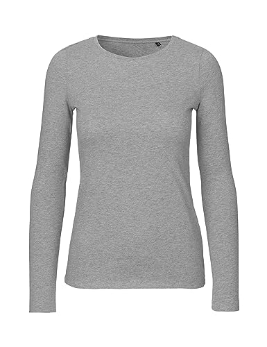 Green Cat Damen Langarmshirt, 100% Bio-Baumwolle Fairtrade, Oeko-Tex und Ecolabel Zertifiziert, XL, Graumeliert von Green Cat