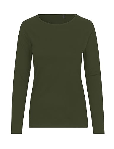 Green Cat- Damen Langarmshirt, 100% Bio-Baumwolle. Fairtrade, Oeko-Tex und Ecolabel Zertifiziert, Textilfarbe: Oliv, Gr. XXL von Green Cat