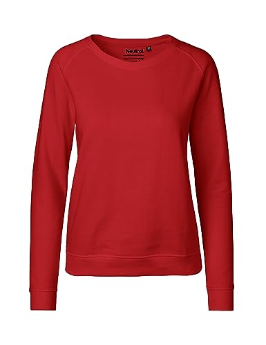 Green Cat Damen Sweatshirt, 100% Bio-Baumwolle. Fairtrade, Oeko-Tex und Ecolabel Zertifiziert, Textilfarbe: rot, Gr.: L von Green Cat