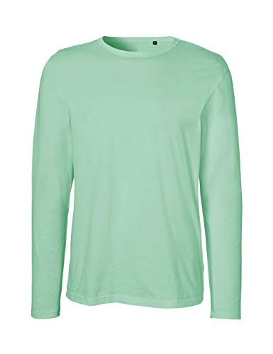 Green Cat Herren Langarm T-Shirt, 100% Bio-Baumwolle. Fairtrade, Oeko-Tex und Ecolabel Zertifiziert, Mint, XL von Green Cat