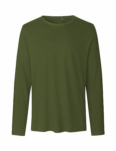 Green Cat Herren Langarm T-Shirt, 100% Bio-Baumwolle. Fairtrade, Oeko-Tex und Ecolabel Zertifiziert, Oliv, 3XL von Green Cat