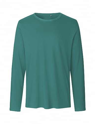 Green Cat Herren Langarm T-Shirt, 100% Bio-Baumwolle. Fairtrade, Oeko-Tex und Ecolabel Zertifiziert, Textilfarbe: Teal, Gr.: XL von Green Cat