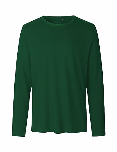 Green Cat Herren Langarm T-Shirt, 100% Bio-Baumwolle. Fairtrade, Oeko-Tex und Ecolabel Zertifiziert, Flaschengrün, 3XL von Green Cat