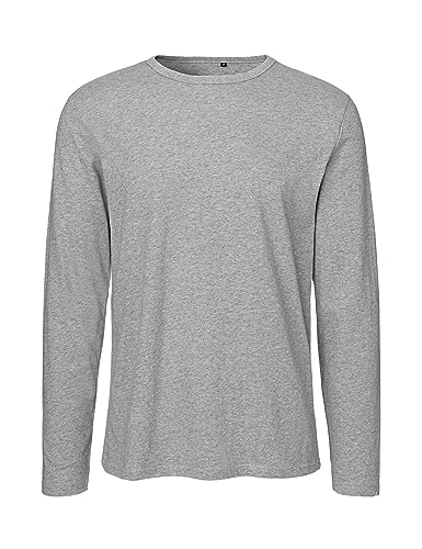 Green Cat Herren Langarm T-Shirt, 100% Bio-Baumwolle. Fairtrade, Oeko-Tex und Ecolabel Zertifiziert, Grau, XL von Green Cat