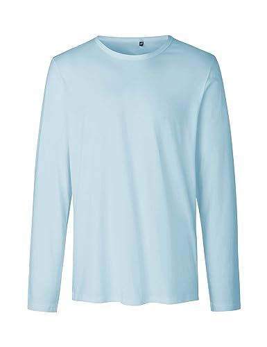 Green Cat Herren Langarm T-Shirt, 100% Bio-Baumwolle. Fairtrade, Oeko-Tex und Ecolabel Zertifiziert, Textilfarbe: hellblau, Gr.: L von Green Cat