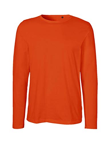 Green Cat Herren Langarm T-Shirt, 100% Bio-Baumwolle. Fairtrade, Oeko-Tex und Ecolabel Zertifiziert, Orange, L von Green Cat