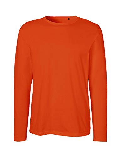 Green Cat Herren Langarm T-Shirt, 100% Bio-Baumwolle. Fairtrade, Oeko-Tex und Ecolabel Zertifiziert, Orange, XL von Green Cat